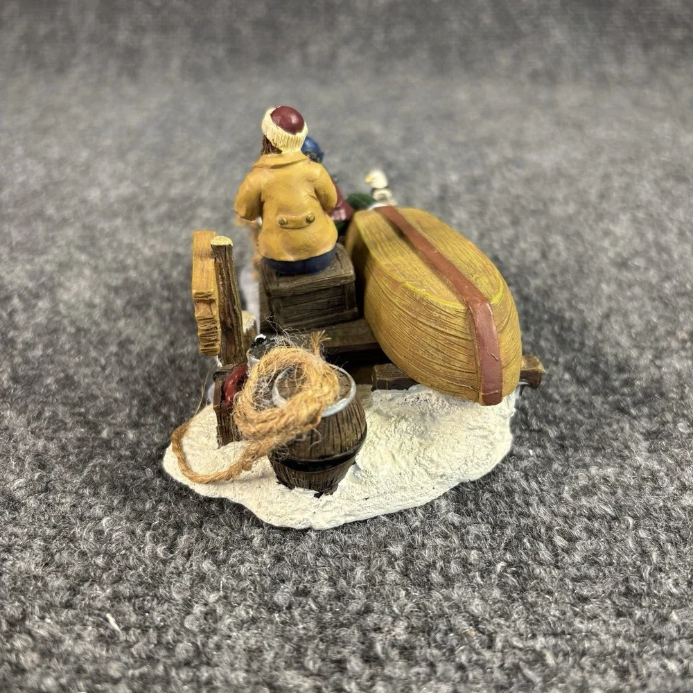 St Nicholas Square Boat Dock Christmas Holiday Village Figurine